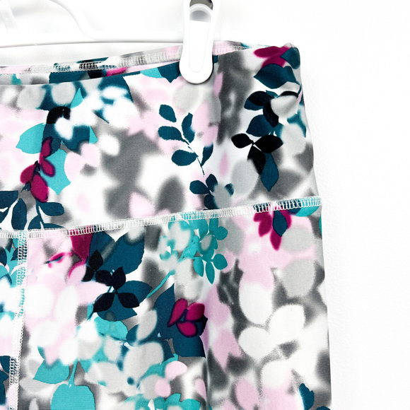 Joe Fresh Blue, Grey, White & Pink Floral Athletic Leggings - Picture 4 of 9